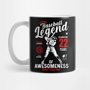 22th Birthday Gift Baseball Legend 70 Years Mug